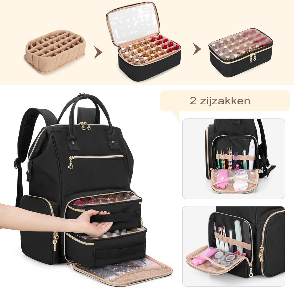 Nagellak tas met nageldroger en accessoires voor draagbare nagelverzorging