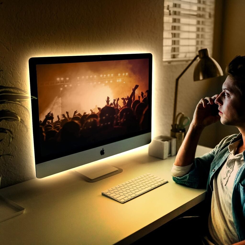 TV achtergrondverlichting met dimbare COB LED-strip van 2 meter in warm wit 3000K