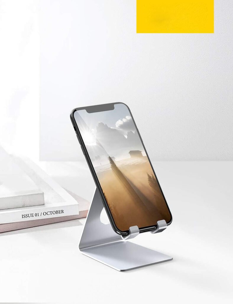 Verstelbare telefoonstandaard voor smartphone op bureau en tafel Verstelbare telefoonstandaard voor smartphone op bureau en tafel