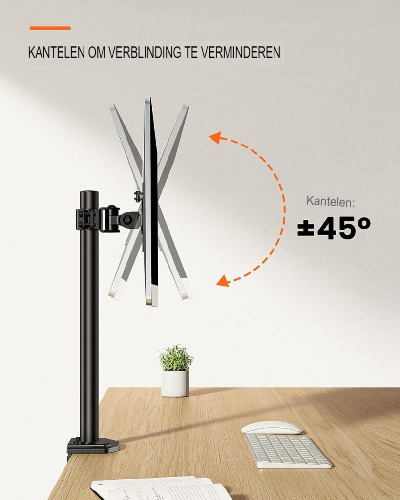 Verstelbare monitorstandaard met arm voor bureau en optimaal kijkcomfort