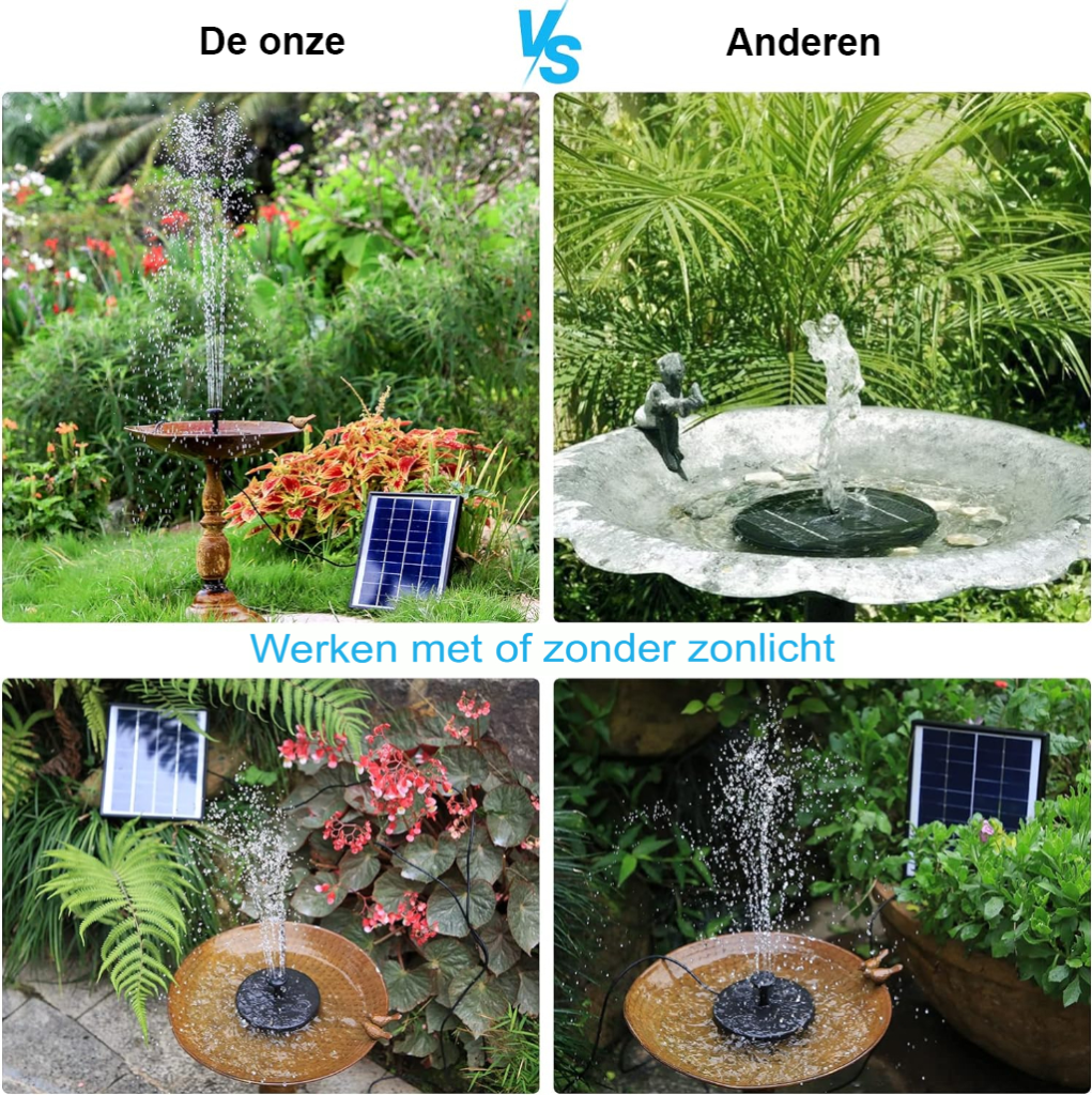Zonne-energie drijvende waterfontein voor vijver met zonnepaneel