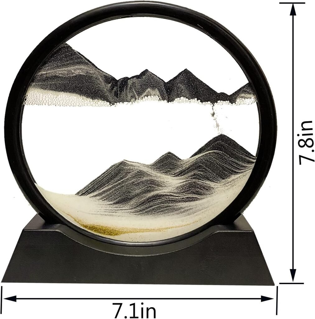 Bewegende zandloper met dynamische zandkunst en houten frame voor interieurdecoratie
