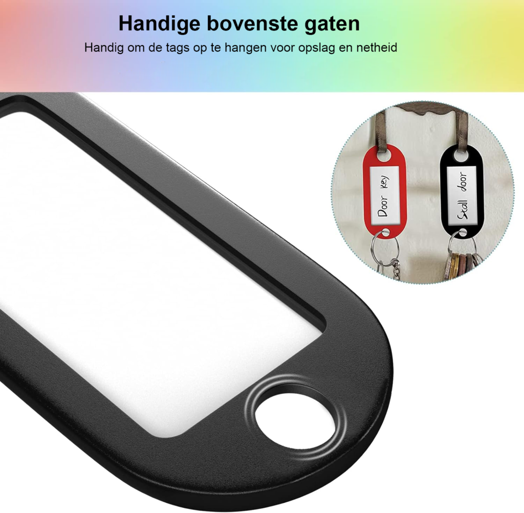 Sleutellabels met flexibele beschermhoesjes voor sleutelherkenning en organisatie