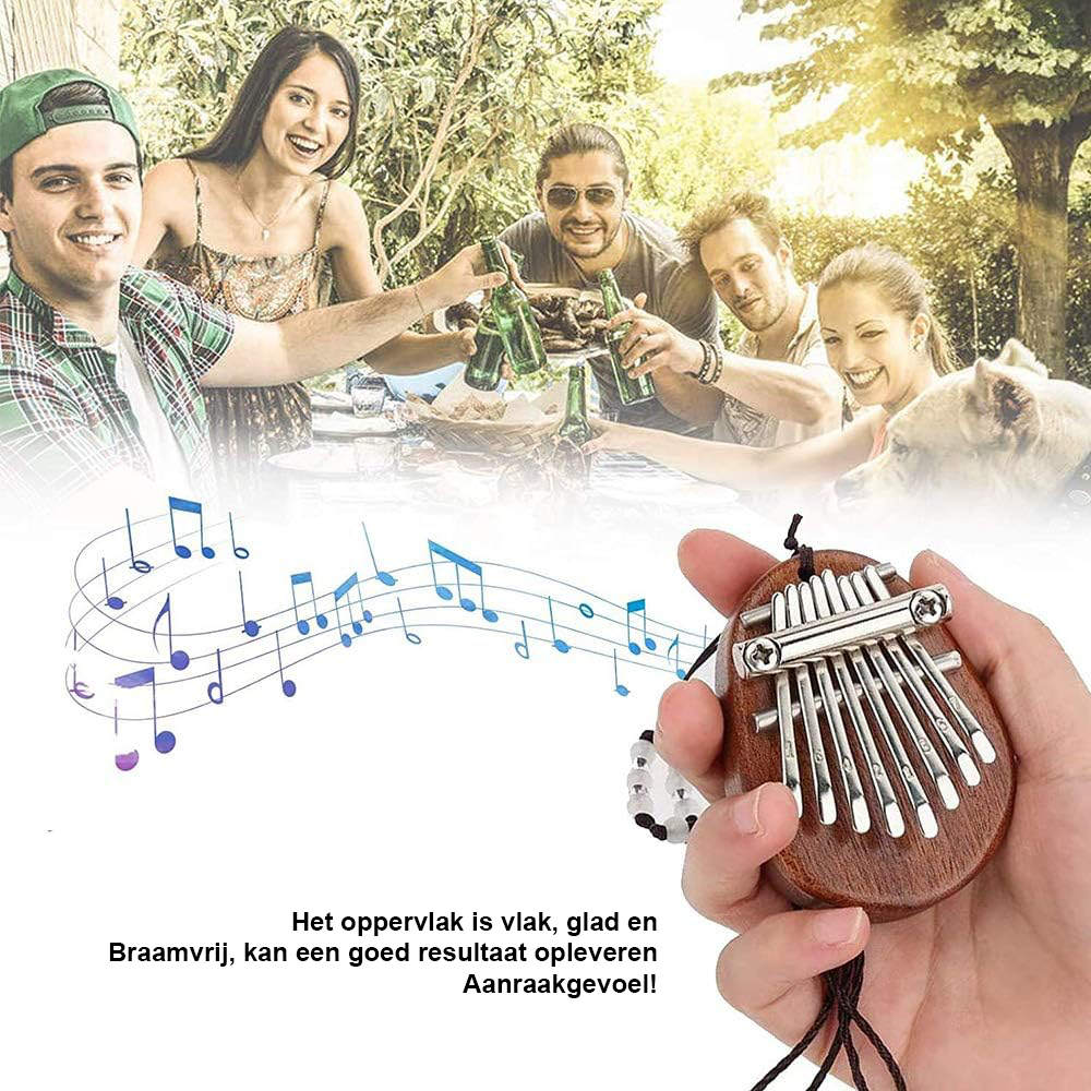 Kalimba van mahoniehout met 17 tanden en draagtas voor beginners
