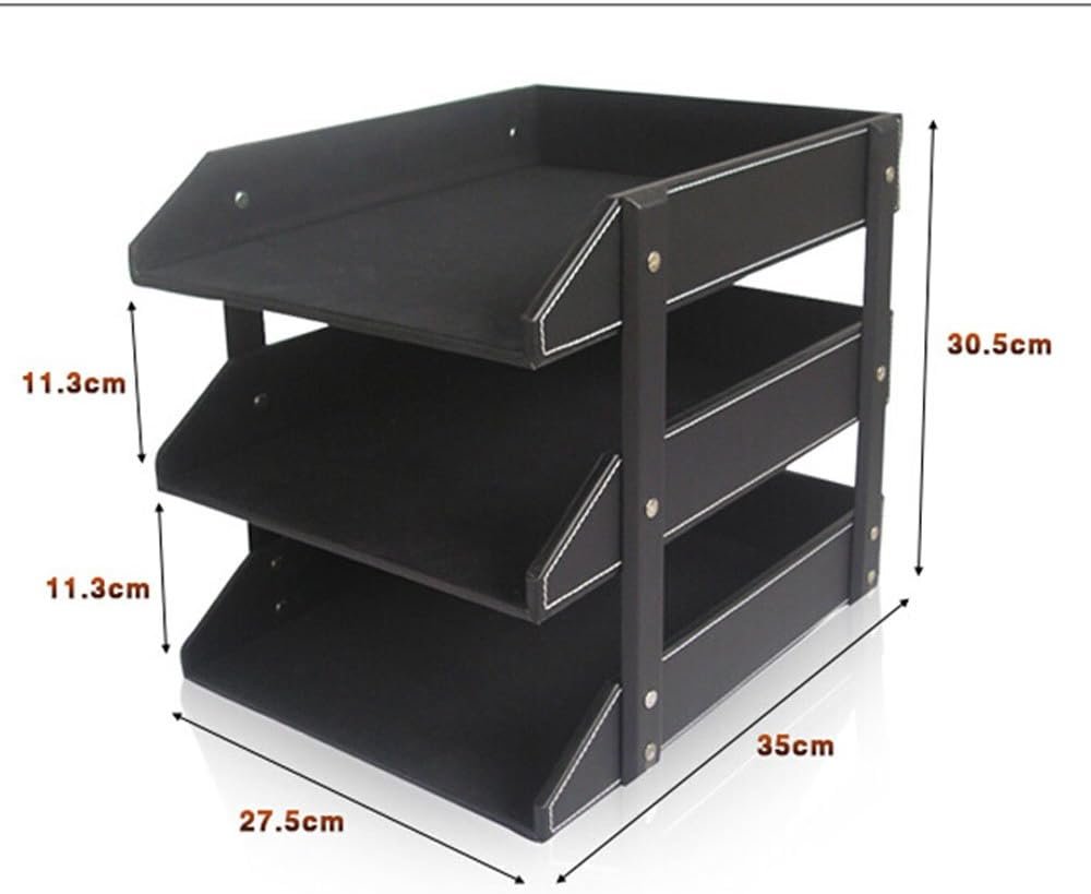 Leren brievenbakje met lades A4 bureau organizer