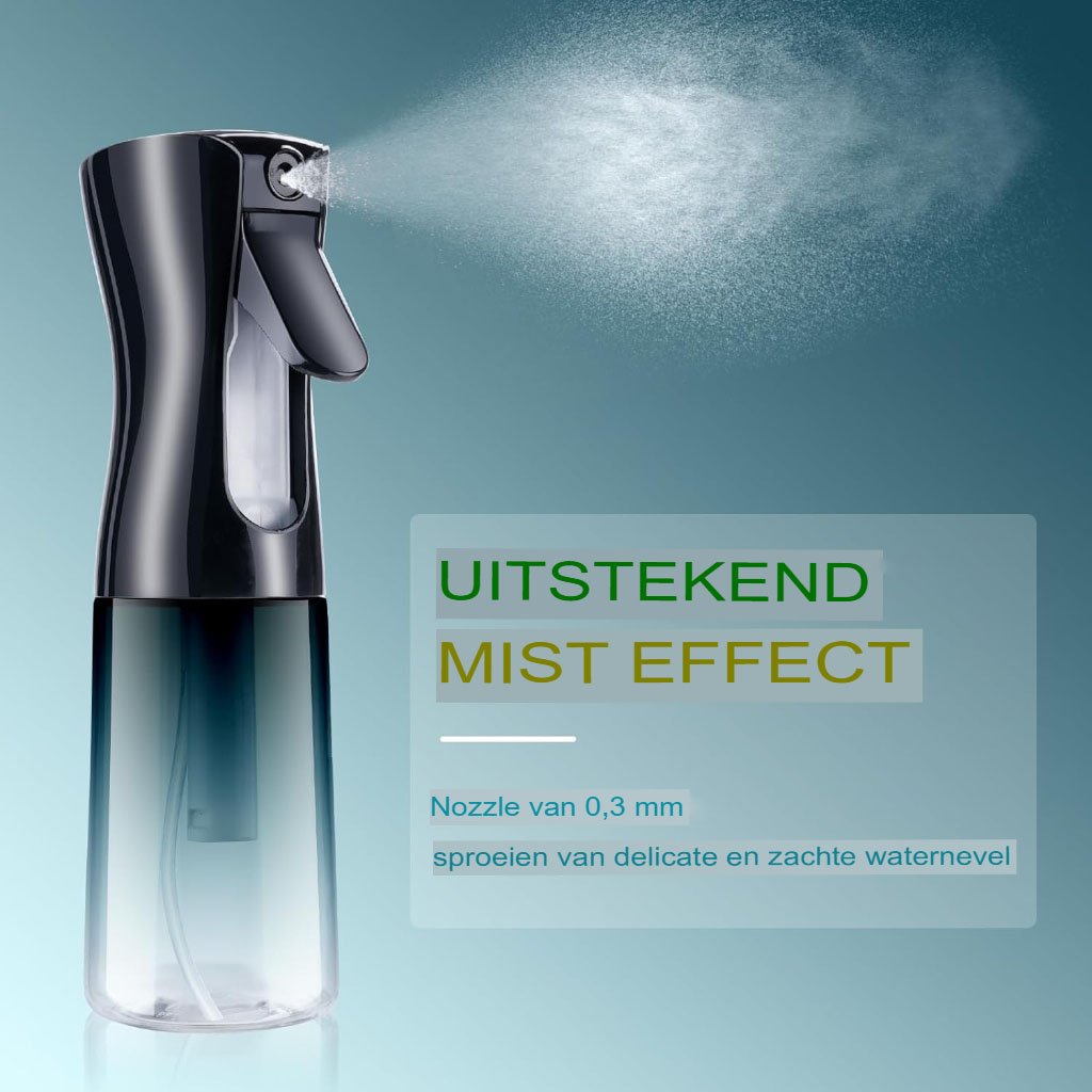 Multifunctionele haarsprayfles 200 ml transparant met fijne nevel en 360° rotatie