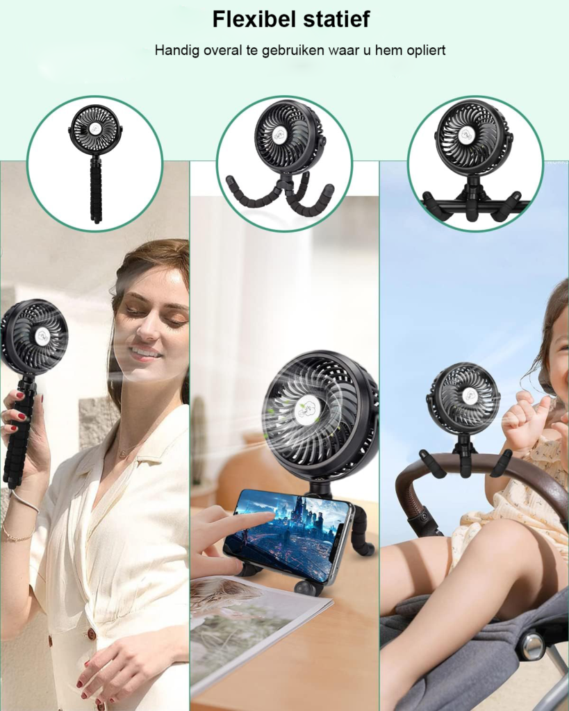 Verstelbare USB-ventilator voor stille en effectieve verkoeling met compact ontwerp en USB-aansluiting
