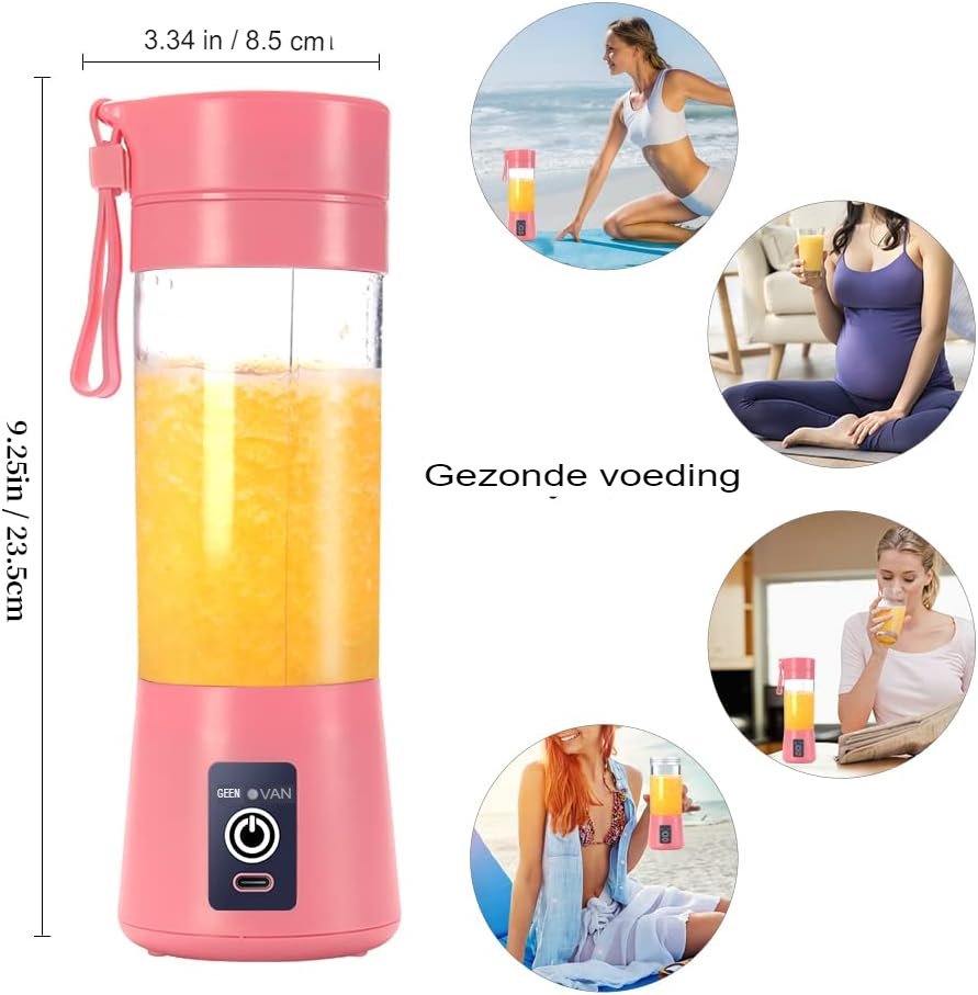 Draagbare oplaadbare blender voor smoothies, compact en geschikt voor thuis en onderweg