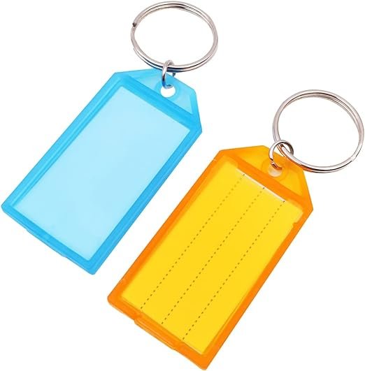Sleutelhangers met Sleutellabels - Beschrijfbare Sleutelhanger Labels - Voor Thuis, Kantoor en Onderweg - Duurzaam en Handig