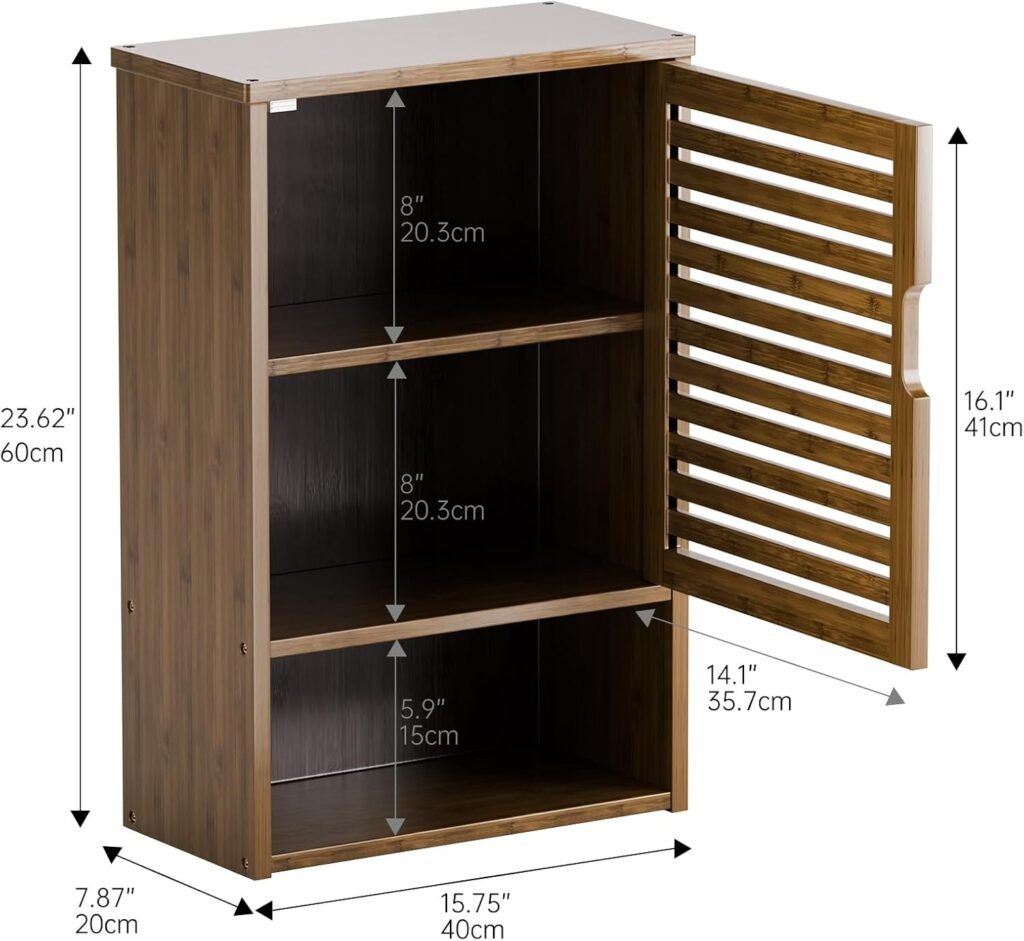 Wandkastje met verstelbare planken in natuurlijke houtkleur