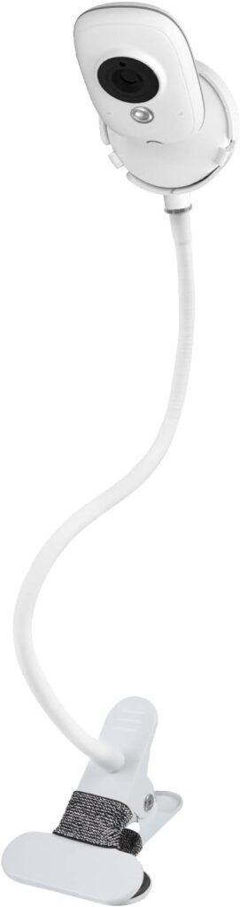 Cliphouder voor LCD-scherm met flexibele arm, handsfree bevestiging en verstelbare kijkhoek in wit