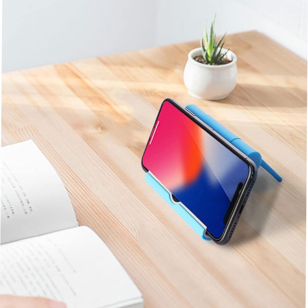 Verstelbare opvouwbare tabletstandaard roze blauw voor smartphone en tablet