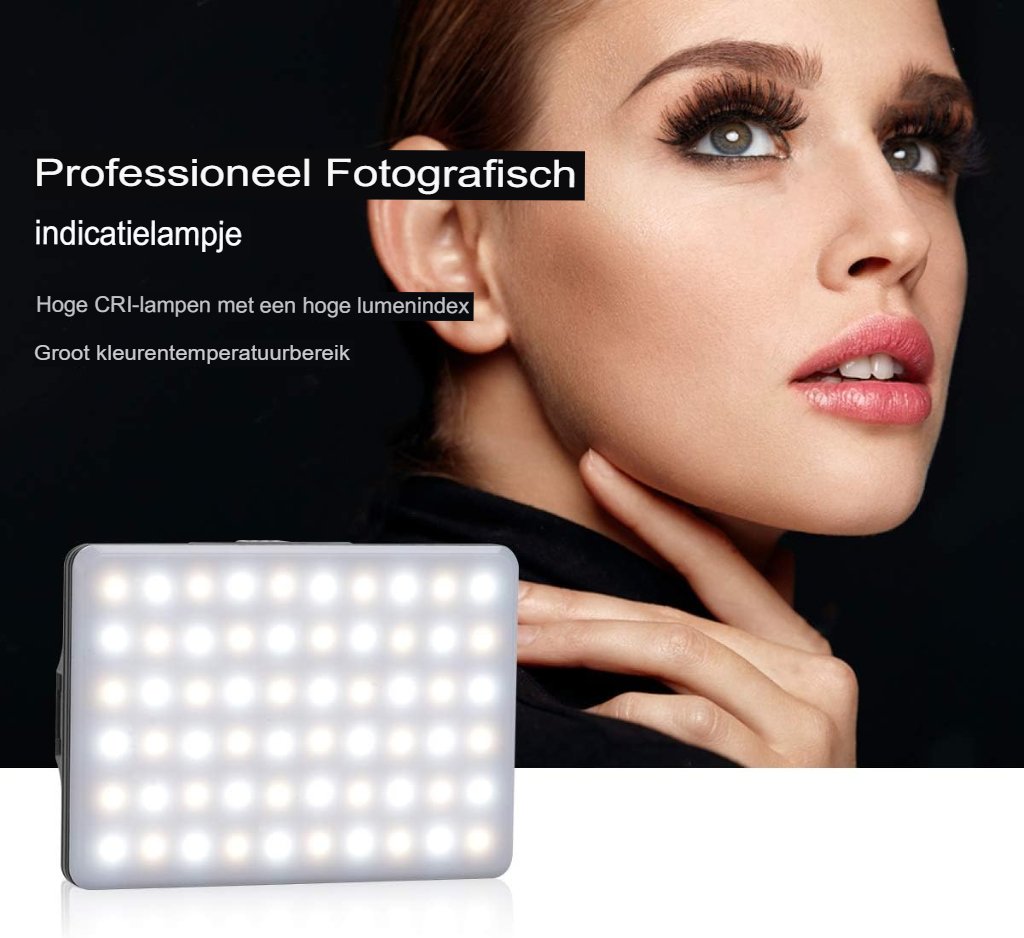 LED paneelverlichting met instelbare kleurtemperatuur en traploze helderheidsregeling voor video en fotografie
