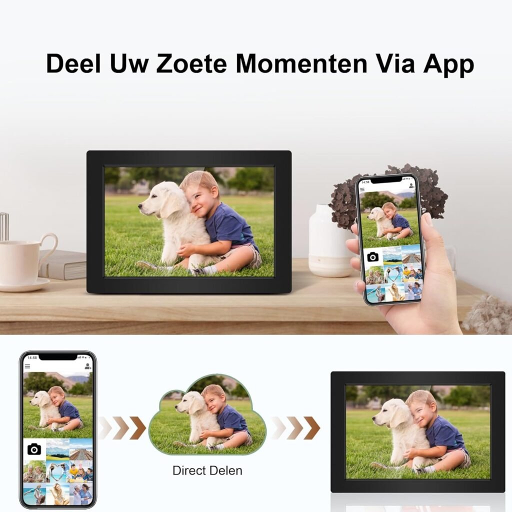 Digitale fotolijst met wifi en afstandsbediening