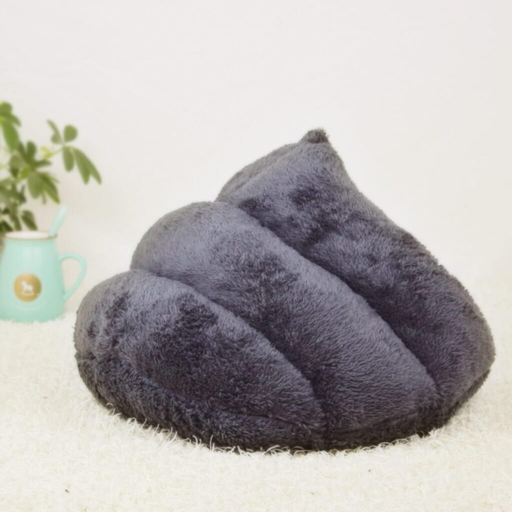 Kattenbed donkergrijs, zacht en machinewasbaar met antislip onderkant, 74 x 44 cm