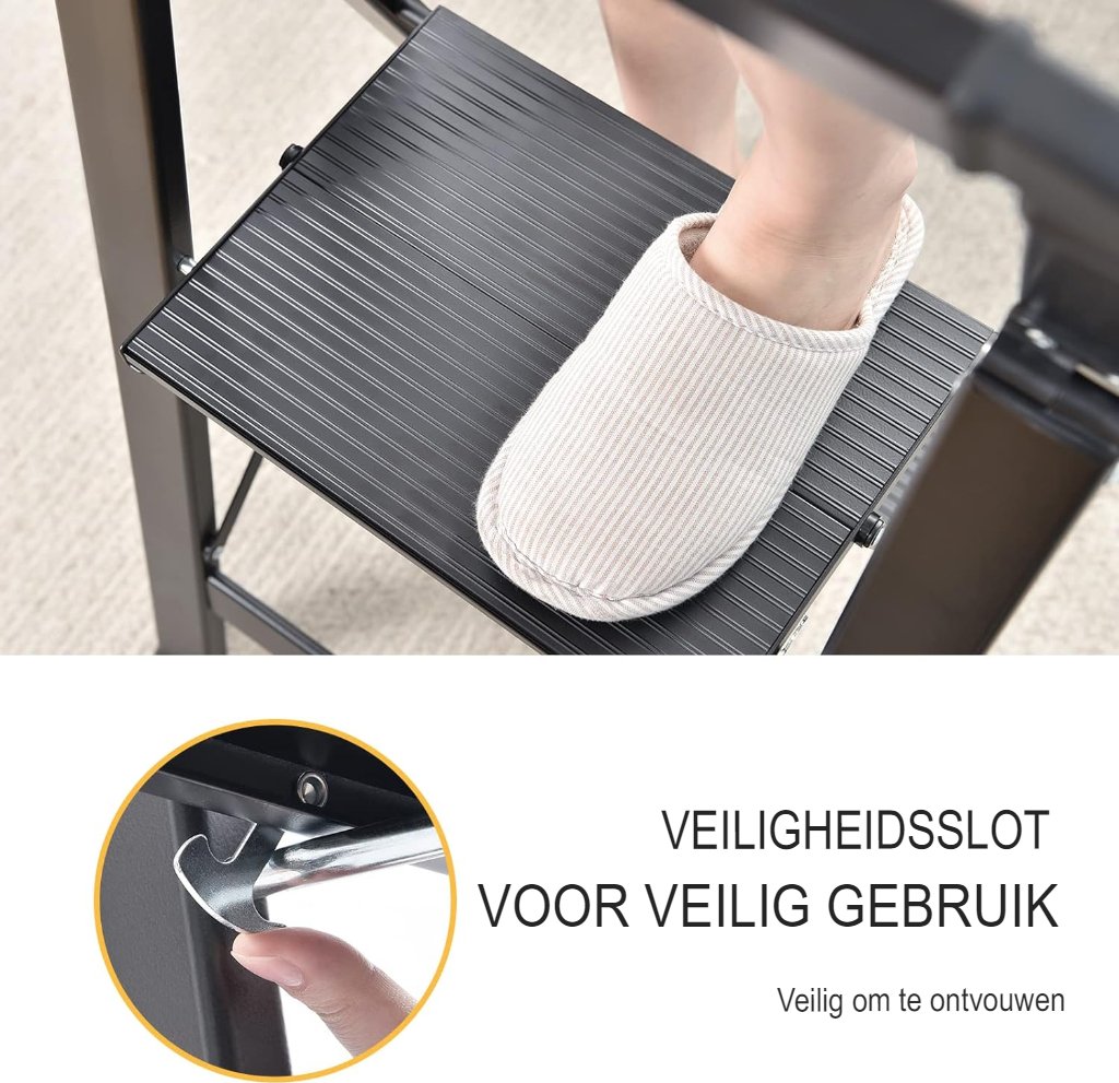 Opvouwbare trapladder met klapbeveiliging voor klussen en huishoudelijk gebruik