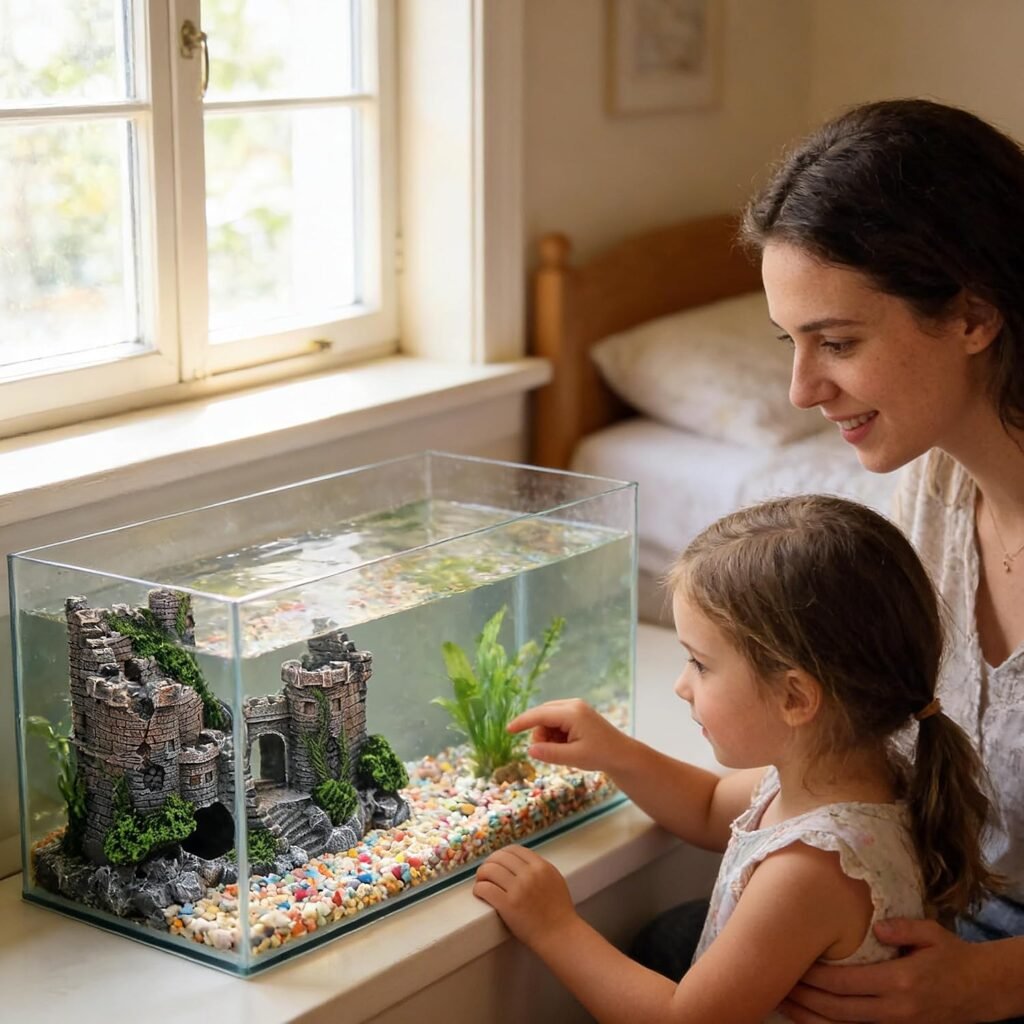 Aquarium decoratie ornamenten set met kunstmatige planten en realistisch design