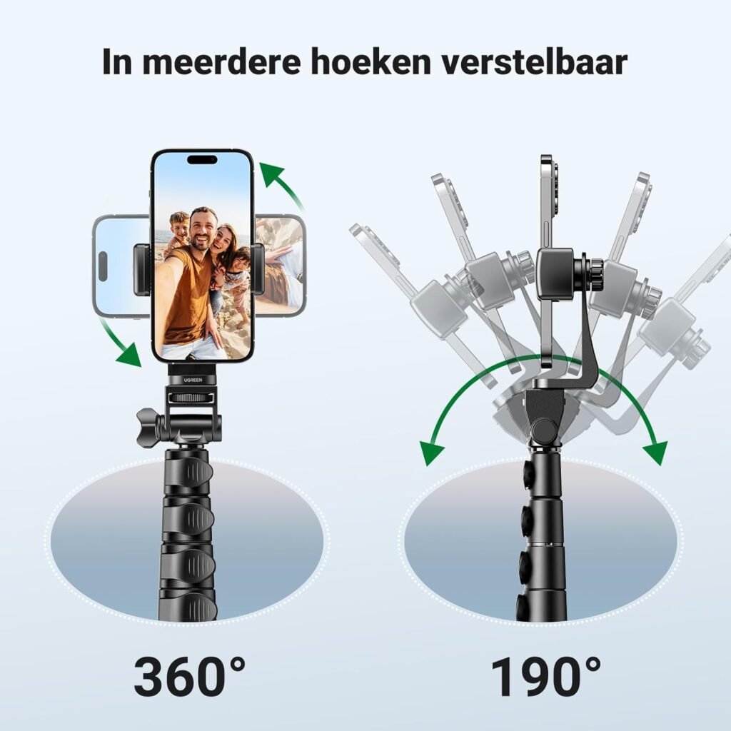 Verstelbaar smartphone statief met Bluetooth-afstandsbediening, 170 cm