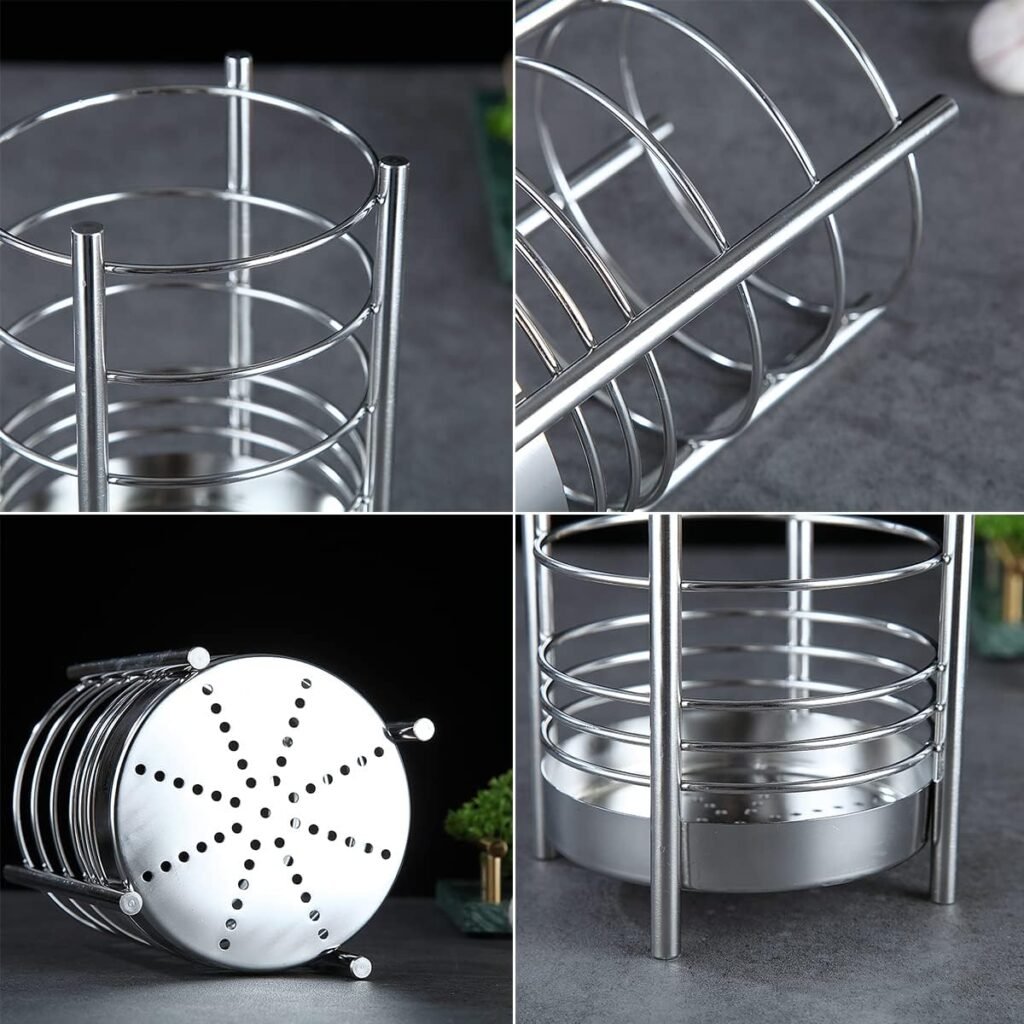 RVS keuken organizer voor keukengerei met titanium coating