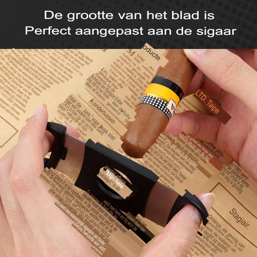 Roestvrijstalen sigarensnijder met dubbel mes voor precieze sneden
