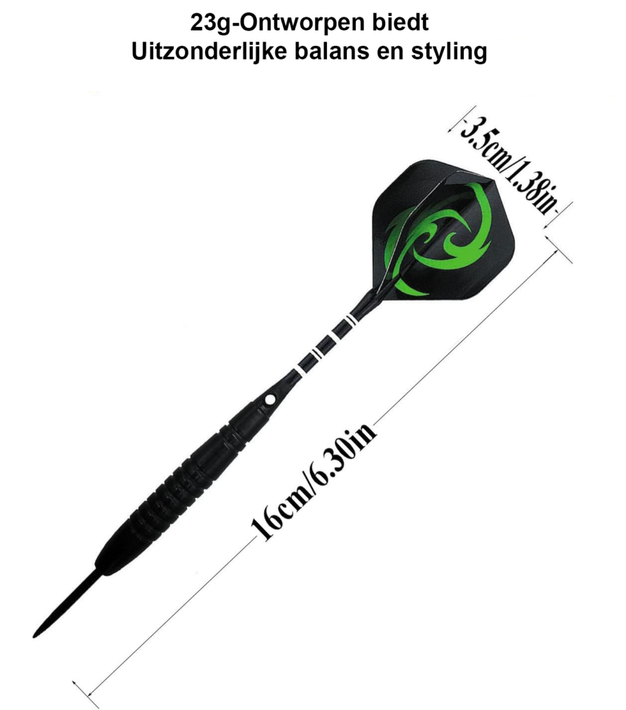Dartpijlen set met professionele dartpijlpuntenslijper en complete dartset