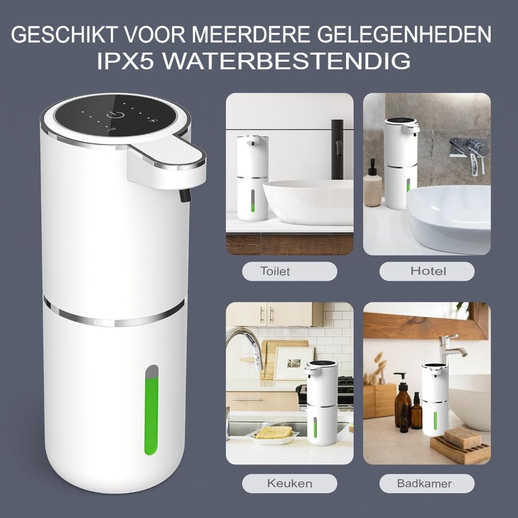 Automatische zeepdispenser USB oplaadbaar met bewegingssensor en schuimzeepfunctie