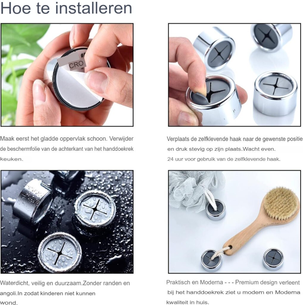 Zelfklevende handdoekhouder voor keuken, ruimtebesparende theedoek- en vaatdoekhouder