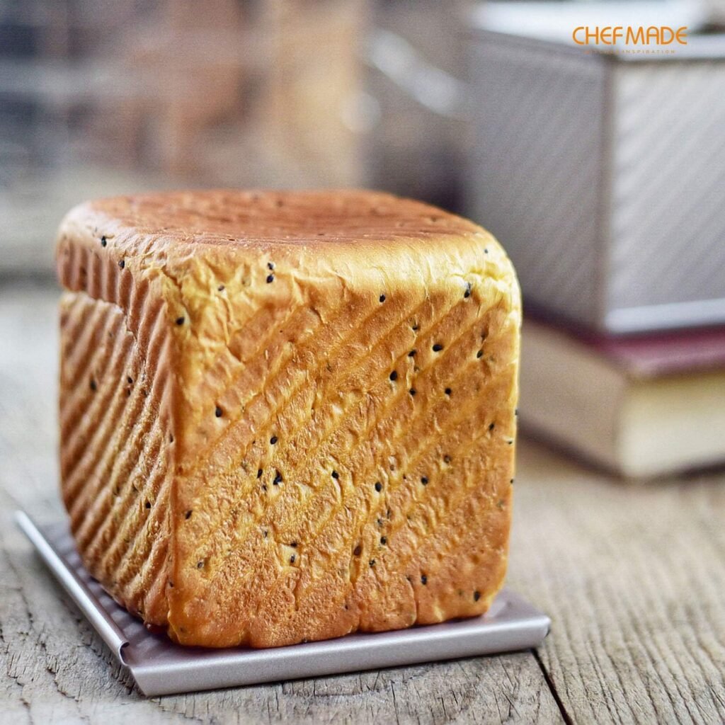 Rechthoekige broodvorm met deksel 10 x 10 x 10 cm met antiaanbaklaag voor sandwichbrood en brioche