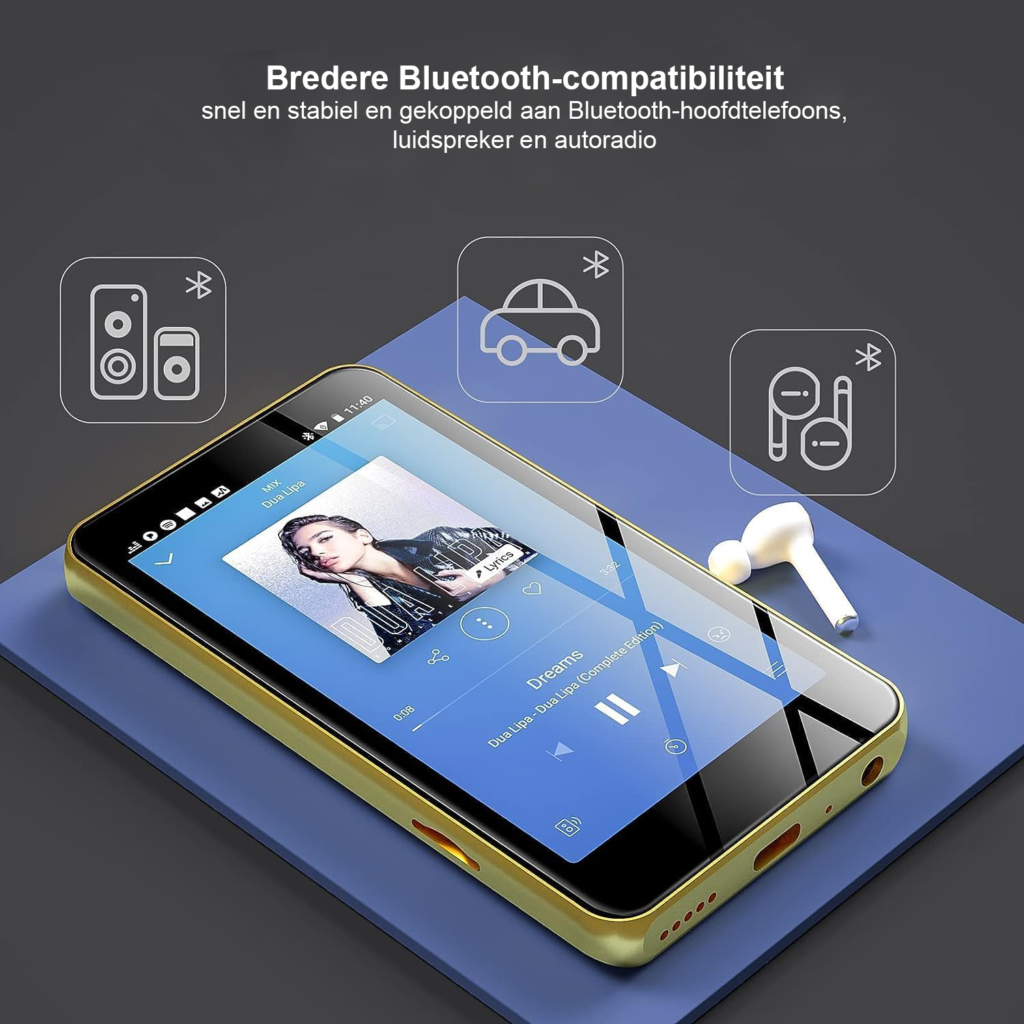 Bluetooth streaming radio met Spotify, touchscreen, FM-radio, USB en AUX voor thuisgebruik