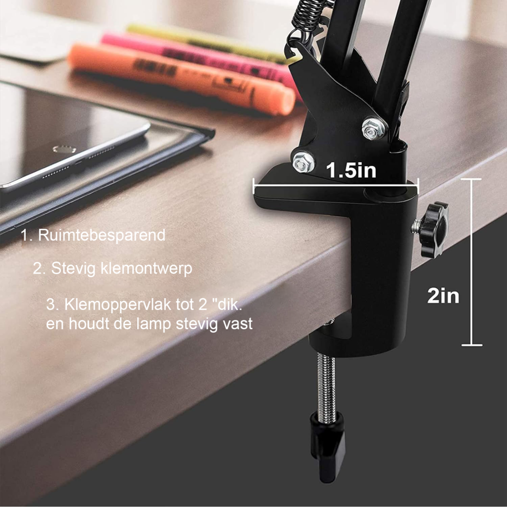 Dimbare monitorlamp met daglicht en flexibele arm