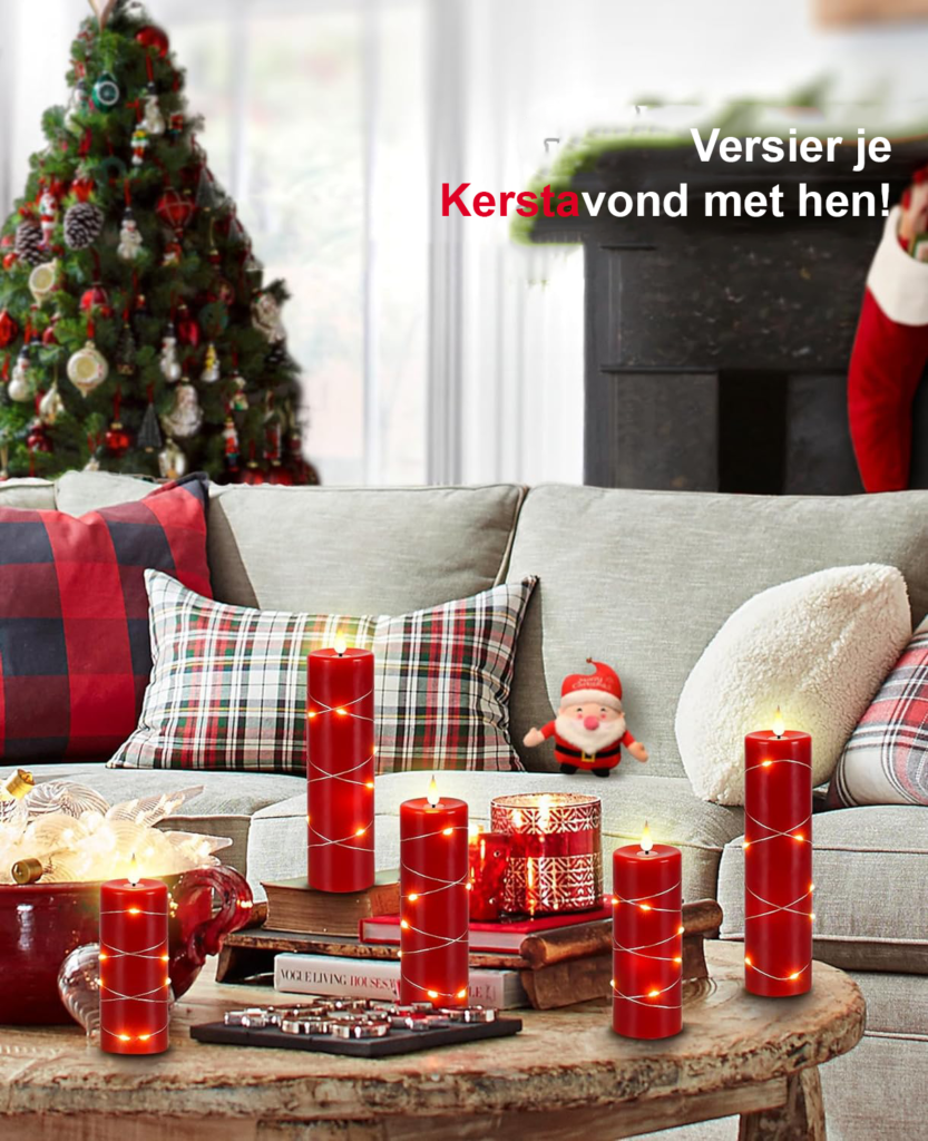 Oplaadbare draadloze LED-kaarsen met realistisch vlambeeld, afstandsbediening, timer en laadstation