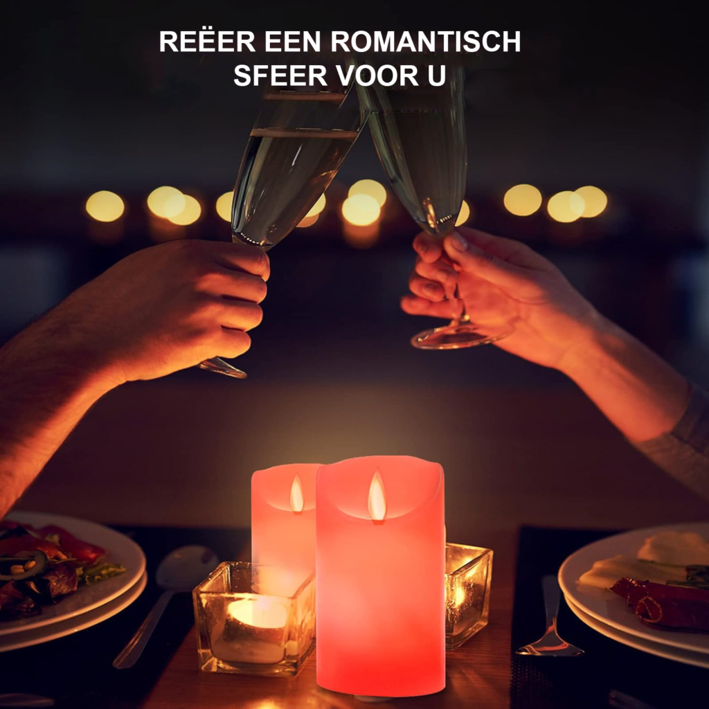 Herlaadbare LED kaarsen, dimbaar, set van 3 voor decoratieve verlichting thuis, tijdens feest en kerst