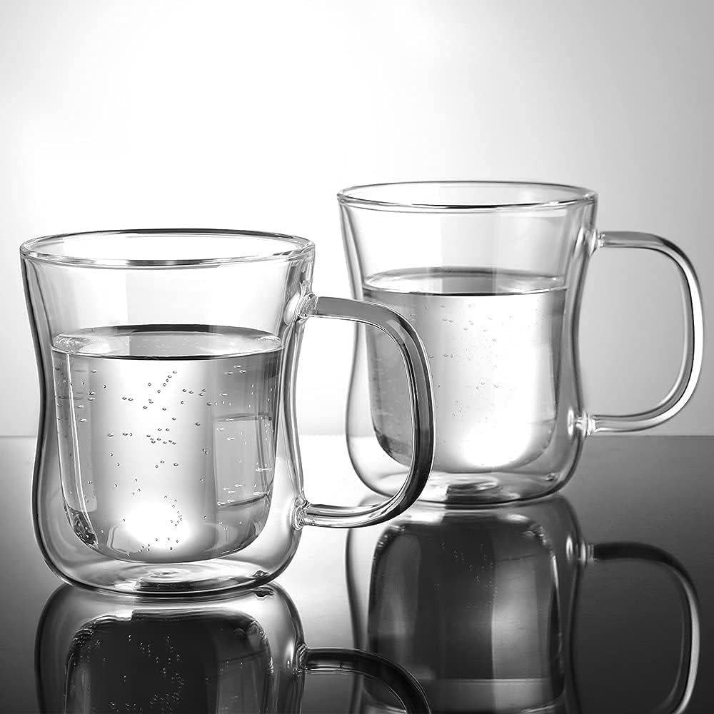 Dubbelwandige macchiatoglazen van borosilicaatglas 350 ml, set van 2 voor koffie en thee