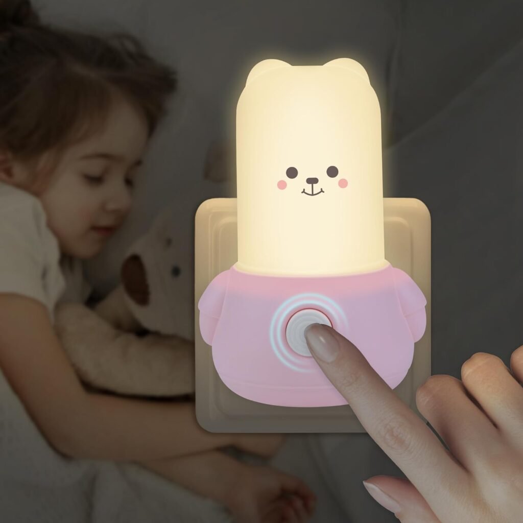 Nachtlampje met stopcontact en schakelaar – warm wit licht, oriëntatielamp voor baby en slaapkamer