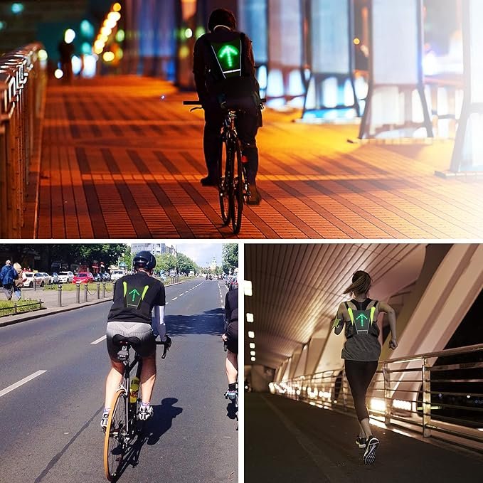 Reflecterend LED-veiligheidsvest voor hardlopen en fietsen met afstandsbediening, verstelbare pasvorm en waterbestendige uitvoering