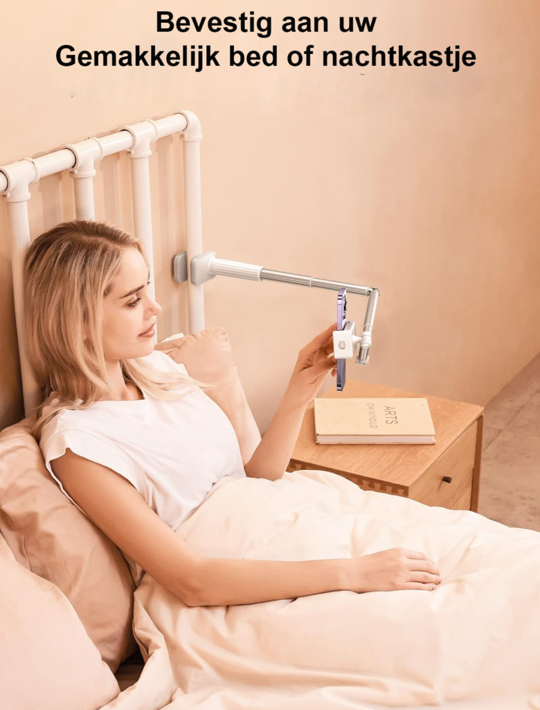 Verstelbare telefoonhouder voor bureau en nachtkastje voor smartphone