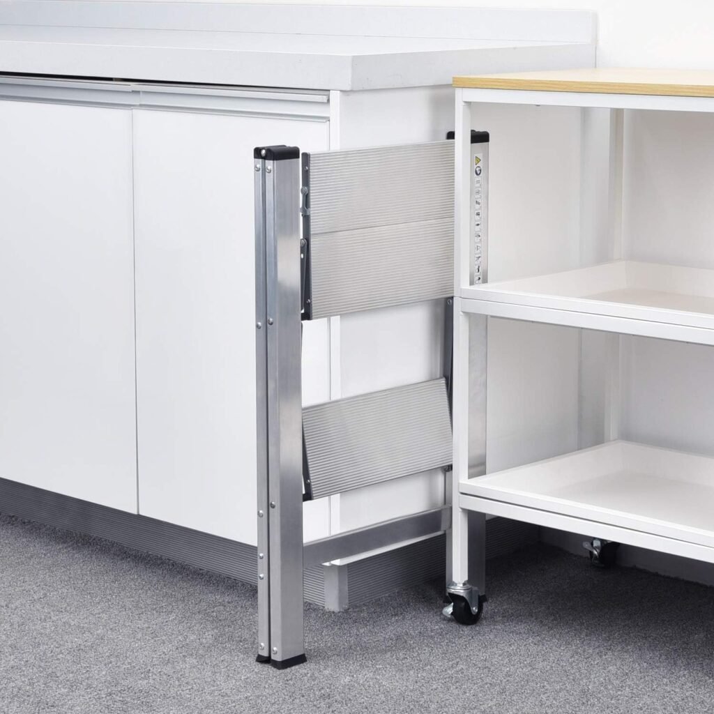 Opvouwbare trapladder met 2 treden voor huishoudelijk gebruik