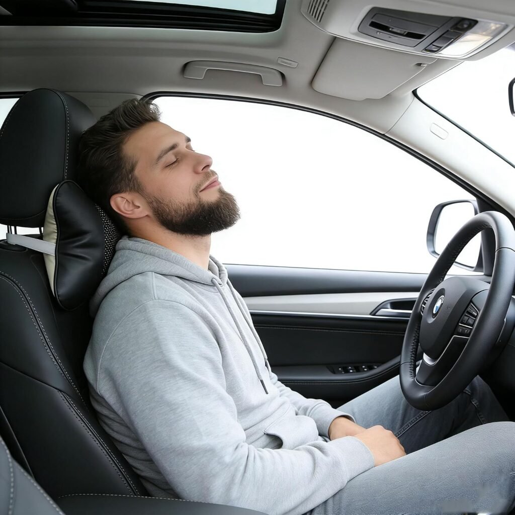 Ergonomisch autokussen zwart voor comfortabele nekondersteuning in autostoel
