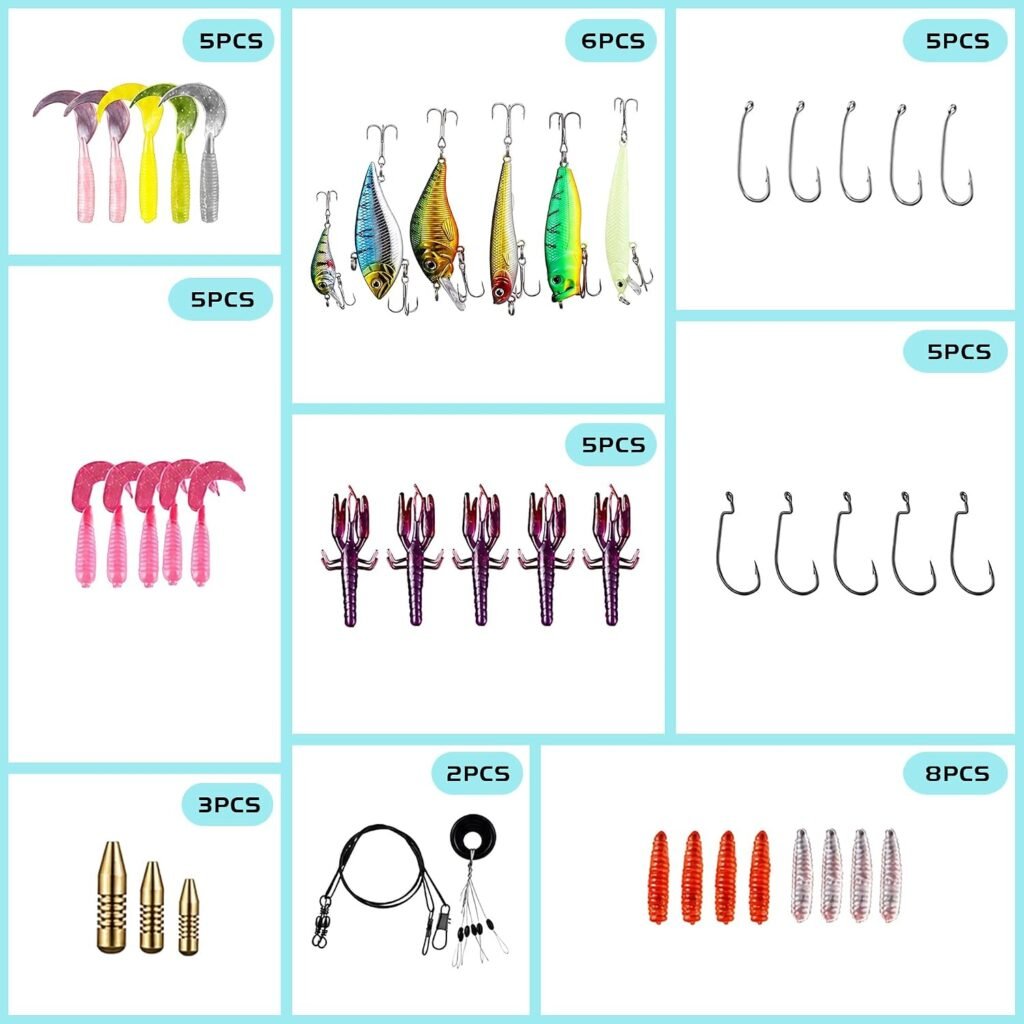 Compleet visaccessoireset met haken, gewichten, dobbers en opbergdoos