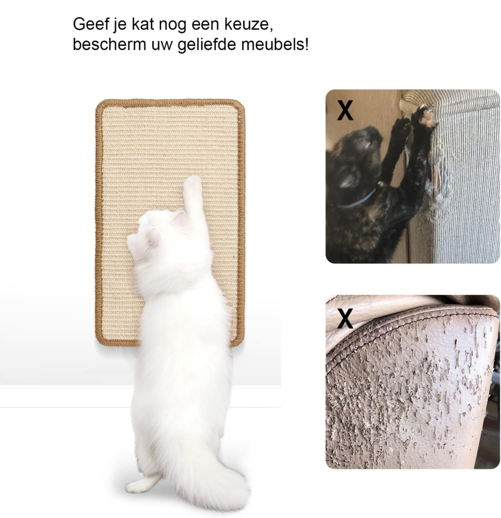 Gun jouw kat het allerbeste met onze moderne krabton, een eigentijds meubelstuk dat functionaliteit en design combineert. Deze krabton biedt niet alleen een ideale plek voor jouw kat om te krabben, maar ook een stijlvolle toevoeging aan jouw interieur. Met verschillende niveaus, kraboppervlakken en speelse elementen, is deze krabton een waar paradijs voor jouw harige vriend. Voordelen: Duurzaam hout en natuurlijk sisal voor langdurig gebruik. Modern design dat naadloos in elk interieur past. Meerdere niveaus en kraboppervlakken voor diverse activiteiten. Inclusief speelse elementen voor extra entertainment. Eenvoudig te monteren voor direct gebruik. Veelzijdige Krabmogelijkheden De krabton is voorzien van verschillende kraboppervlakken met natuurlijk sisal, waardoor jouw kat zijn klauwen op een gezonde manier kan scherpen. Dit voorkomt ongewenst krabgedrag elders in huis en stimuleert fysieke activiteit. Stijlvol en Ruimtebesparend Design Met een eigentijds ontwerp past deze krabton perfect in elk interieur. Het ruimtebesparende design maakt het ideaal voor zowel kleine als grotere ruimtes, terwijl het tegelijkertijd een moderne uitstraling geeft aan jouw huis. Entertainment met Speelse Elementen Naast krabmogelijkheden biedt de krabton speelse elementen, zoals bungelende speeltjes en platforms. Dit zorgt voor extra entertainment en stimuleert de natuurlijke speelinstincten van jouw kat. Comfortabele Rustplaatsen De krabton beschikt over meerdere niveaus met comfortabele rustplaatsen. Deze zijn bekleed met zacht materiaal, waardoor jouw kat heerlijk kan ontspannen en genieten van zijn eigen plekje. Verpakkingsinhoud: 1 x Moderne Krabton Montagemateriaal Duidelijke instructies Productspecificaties: Materiaal: Duurzaam hout, natuurlijk sisal Afmetingen: ‎49.78 x 29.97 x 0.99 cm Gewicht: 272 g Kleur: Neutraal beige Bestel nu deze Moderne Krabton en geef jouw kat het ultieme cadeau! Creëer een harmonieuze omgeving voor jouw harige vriend en bestel vandaag nog.
