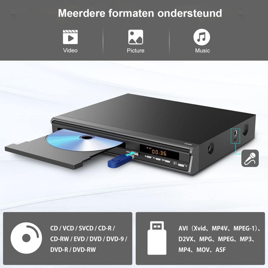 HD dvd-speler met AV-aansluiting, PAL-systeem en afstandsbediening