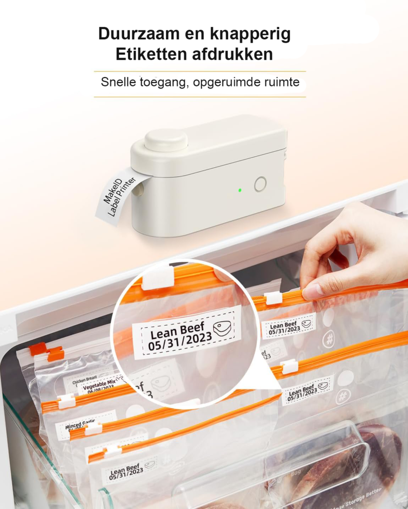 Draagbare Bluetooth labelprinter voor draadloos afdrukken met gebruiksvriendelijke app en hoge resolutie