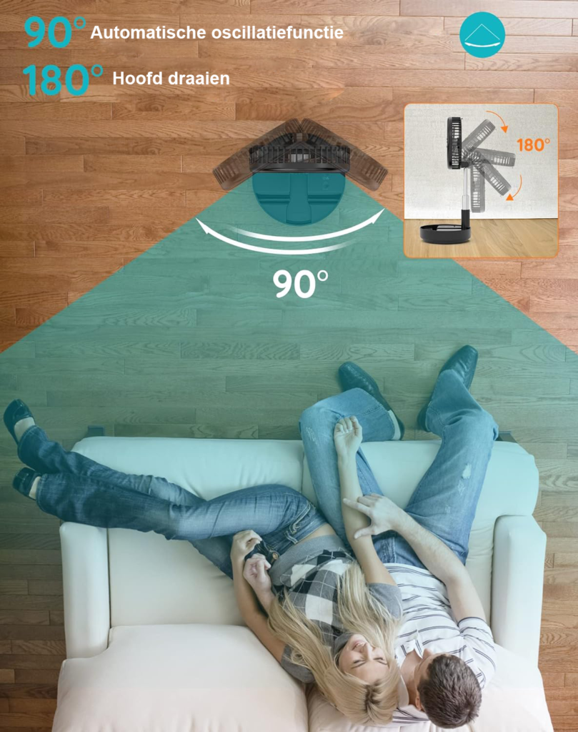 Tafelventilator met Afstandsbediening - USB Ventilator voor Verfrissende Luchtstroom - Draagbaar en Stil - Oscillerend Design