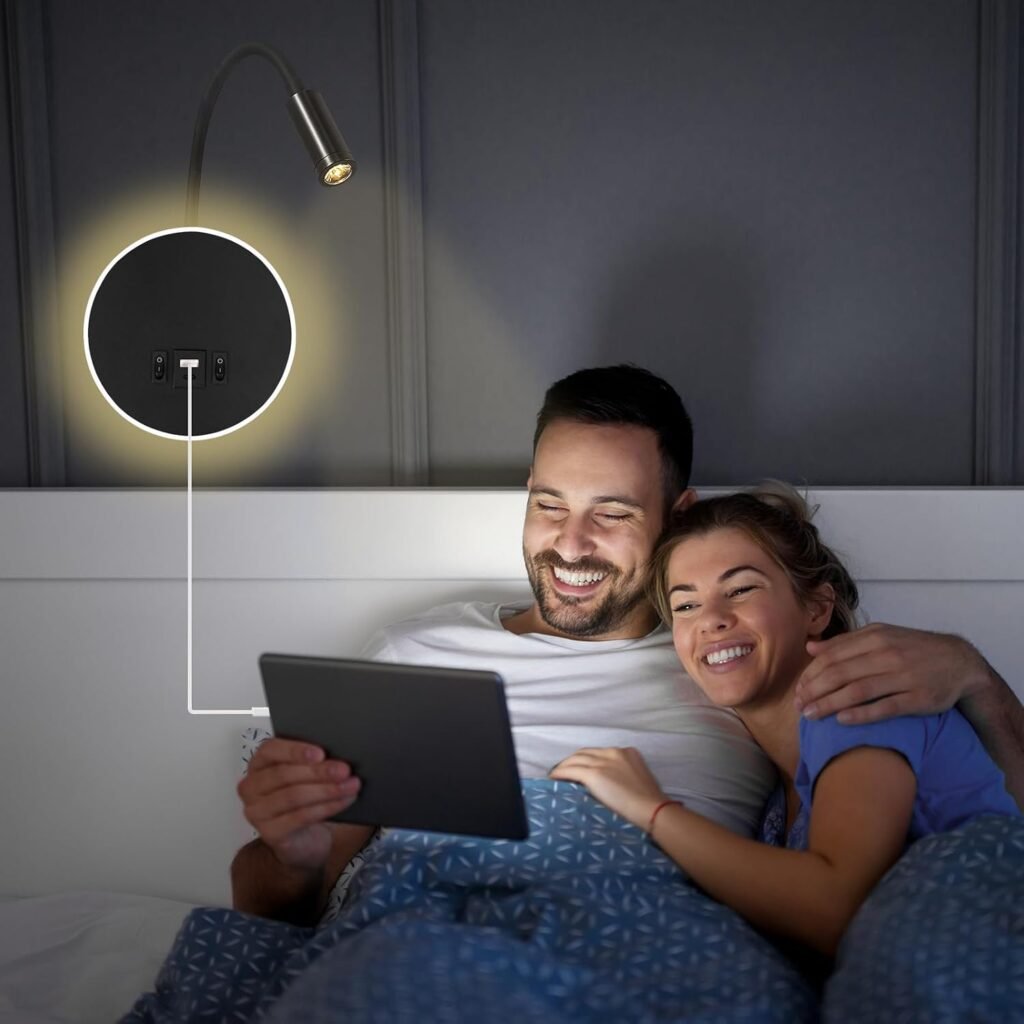 LED Wandlamp - Leeslamp en Bedlamp - Verstelbare Spotlight - Warm Licht 3000K - 12W, 3W/9W Verlichting - Zwart