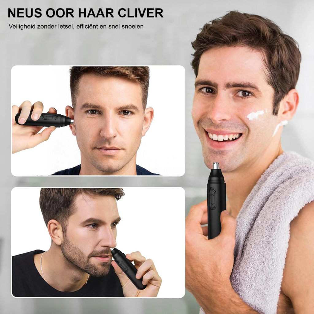 Oplaadbare elektrische neustrimmer voor neus- en oorhaar