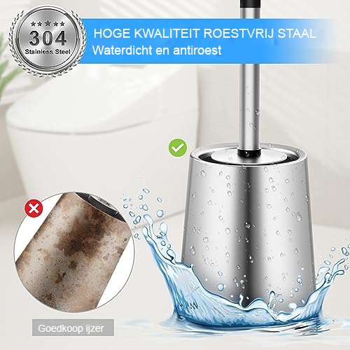 Toiletborstel Set met Toiletrolhouder - Badkameraccessoire - Wandmontage - Inclusief Bevestigingsmateriaal