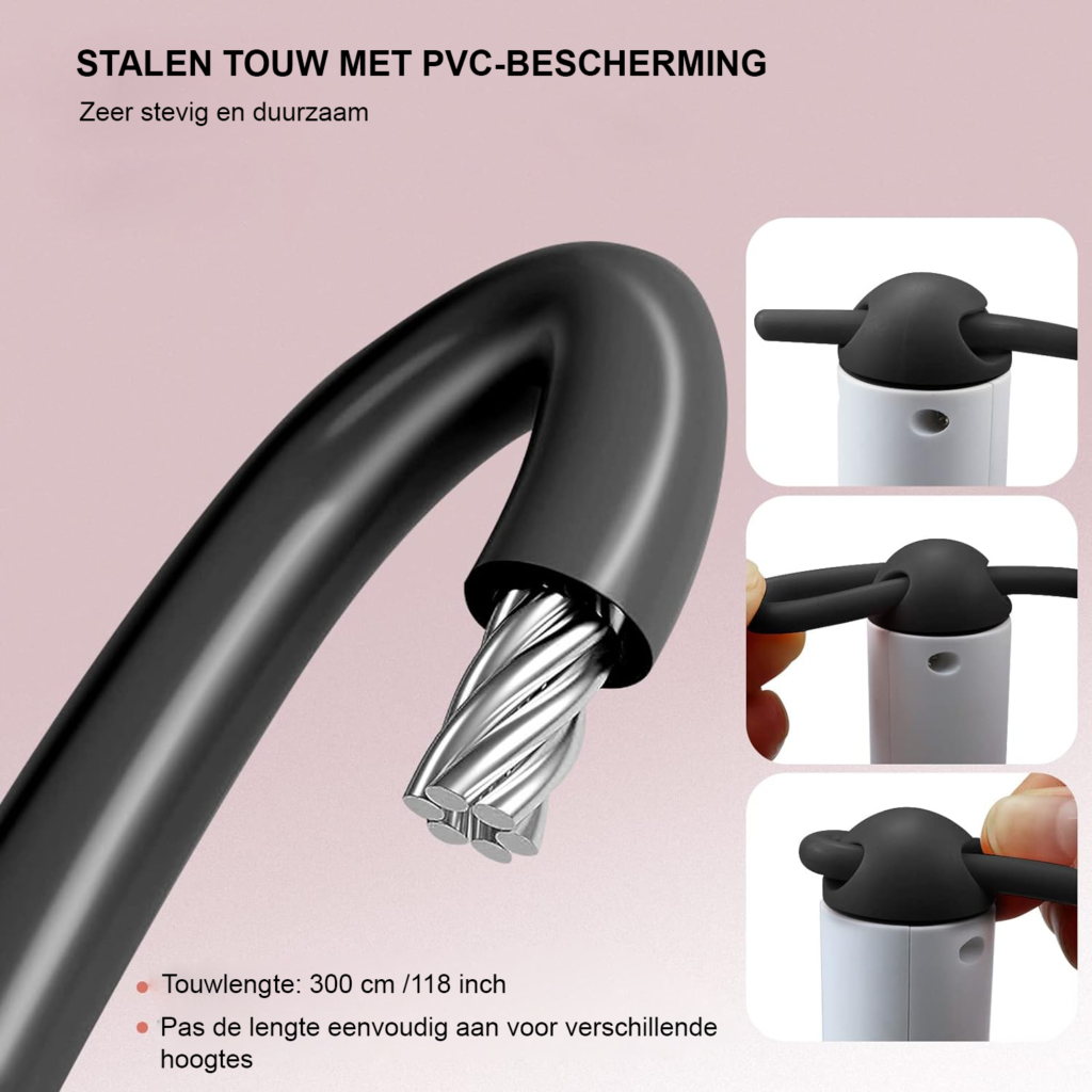 Springtouw met weerstandsbanden en calorieënteller