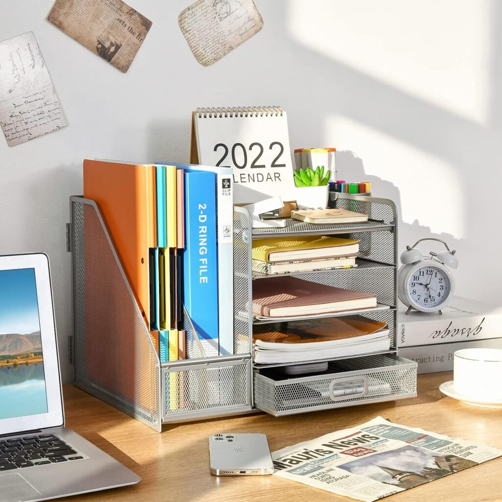 Bureau organizer met papierhouder en tijdschriftenhouder voor kantoorbenodigdheden