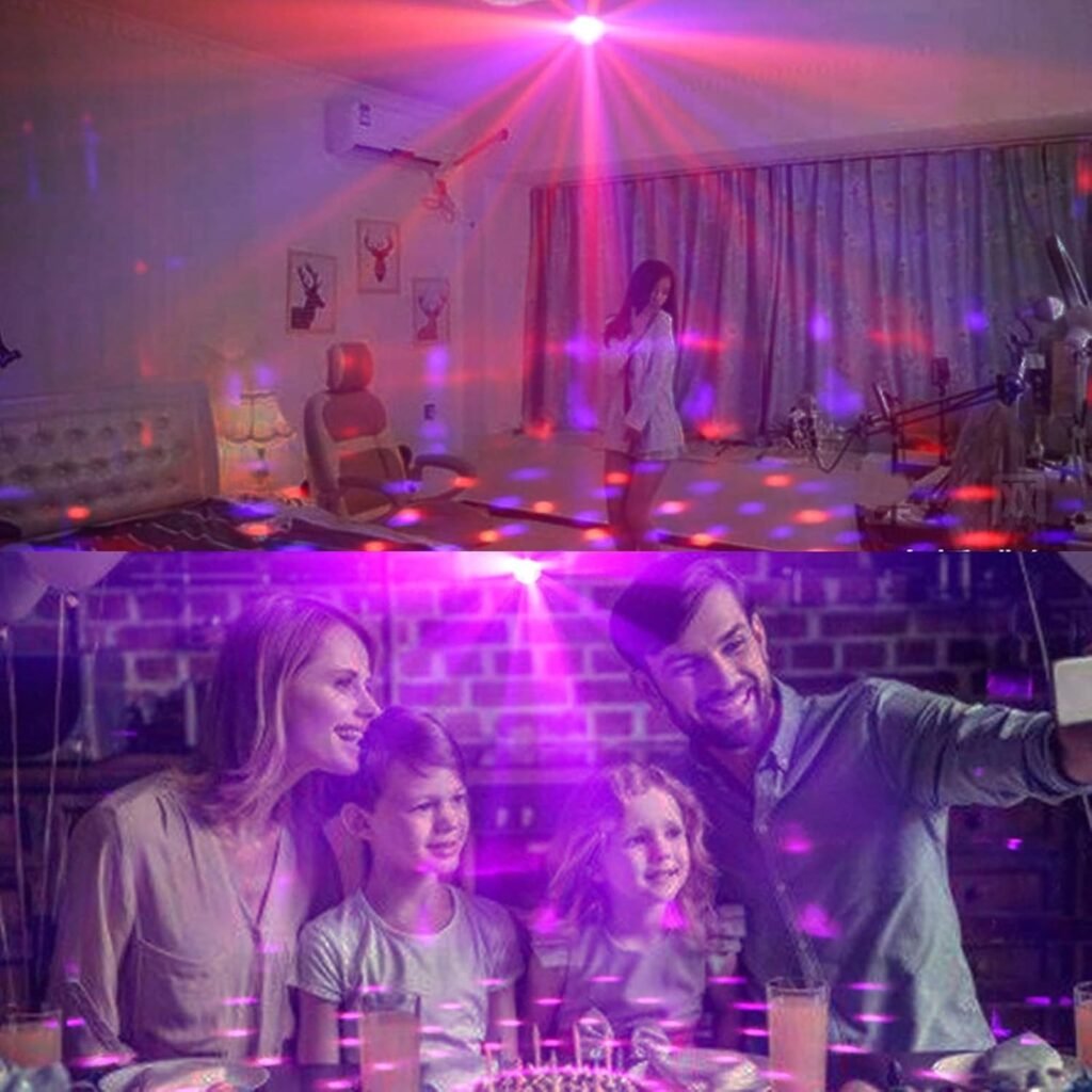 Oplaadbare LED discolamp met kleurverandering, muziekgestuurde modus en draadloze afstandsbediening