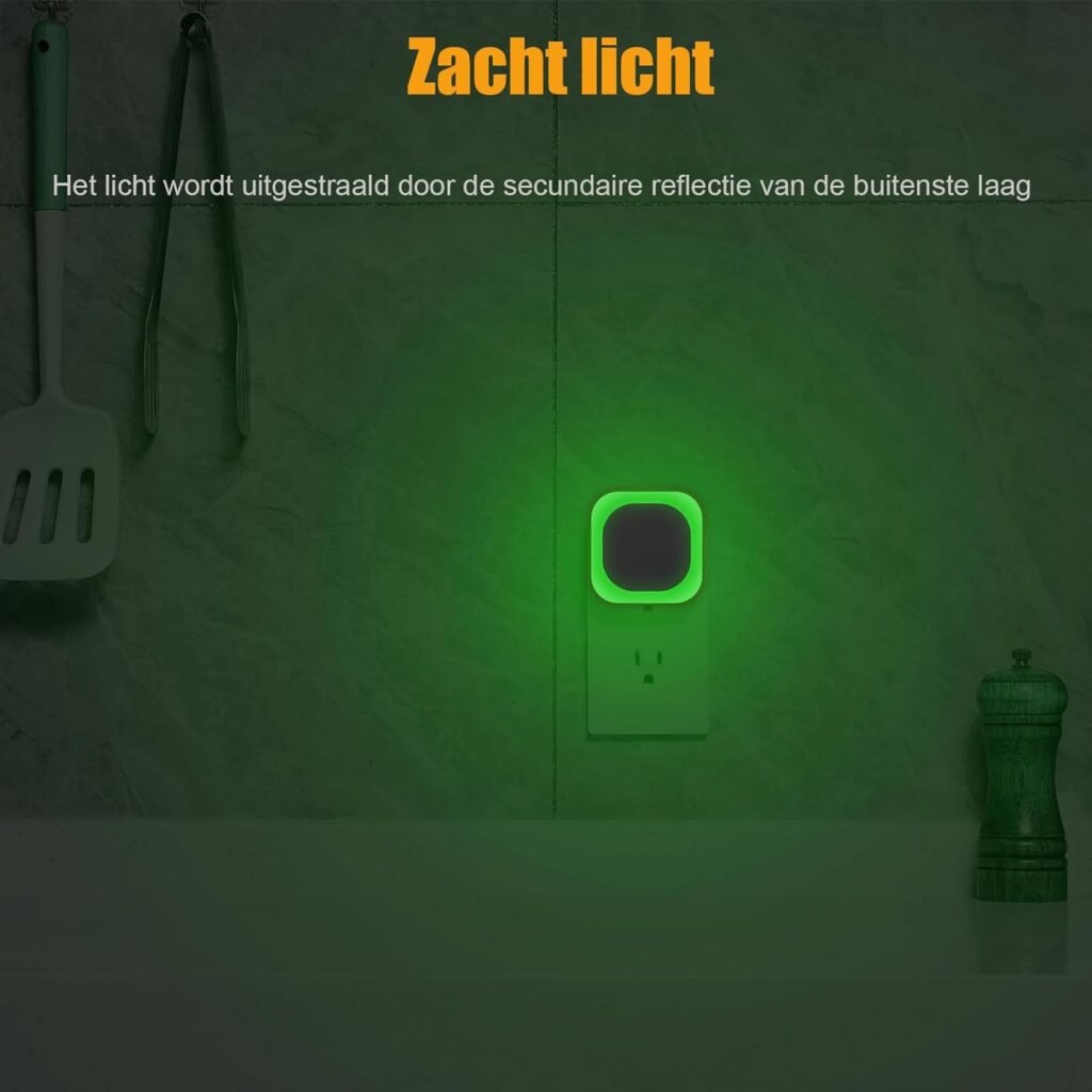 Nachtlicht stopcontact met schemersensor 2 stuks groen met 3 lichtstanden